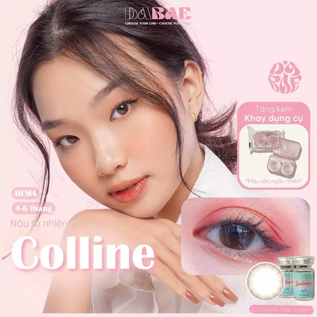 Kính áp tròng DABAE màu nâu cam tự nhiên lens có độ cận Colline Brown