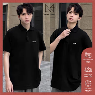 Áo Polo Nam Nữ Unisex MeanStore Thun Polo Đen Trắng Basic Có Cổ Big Size, Phông Oversize Local Brand Vải Cotton - POTH1