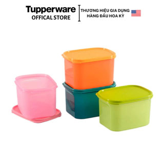Bộ hộp bảo quản thực phẩm Tupperware Colorful Rectangular 2L - Hàng chính hãng - Bảo hành trọn đời - Nhựa nguyên sinh
