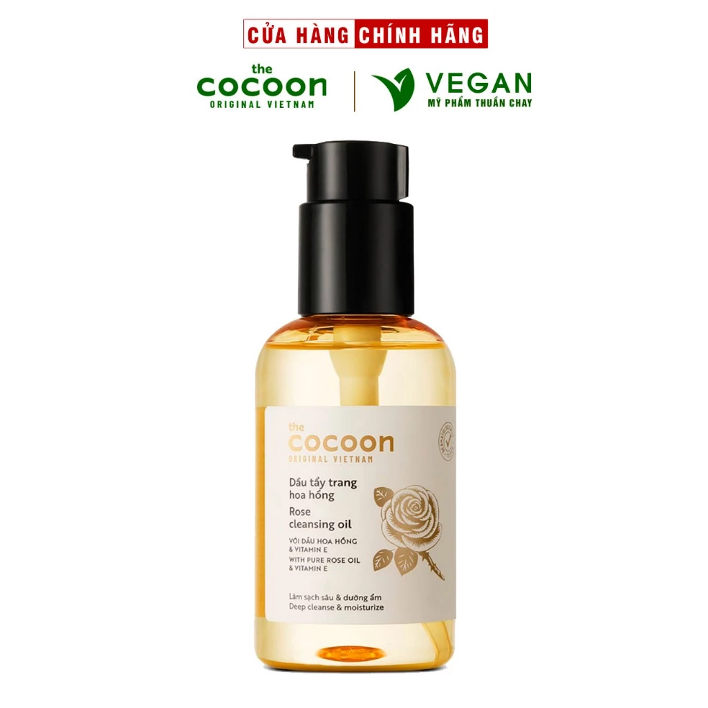 Dầu tẩy trang hoa hồng 140ml ( rose cleansing oil ) sạch da, mềm mịn - VEGAN - Mỹ phẩm thuần chay