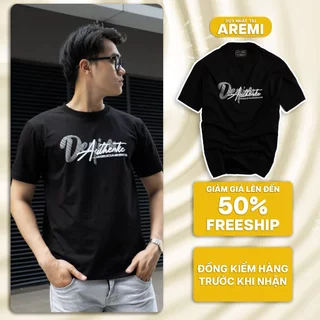 Áo thun nam cổ tròn AREMI, T-SHIRT đen in vải cotton co giản 4 chiều thiết kế phong cách đơn giản trẻ trung ATS0016