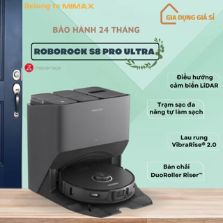 [Hỏa Tốc 2H] Robot Hút Bụi Lau Nhà Roborock S8 Pro Ultra 6000Pa Trạm Sạc Đa Năng- Hàng Chính Hãng - Bảo Hành 24T - MIMAX