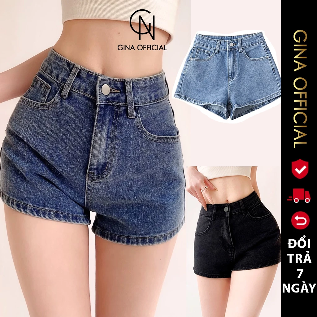 Quần Short Jeans Bò rách nữ Cạp Cao Ống Rộng Avocado chất jean, Quần Bò ngắn lưng cao Nữ Rách Nhẹ Chất Vãi Mềm Mại