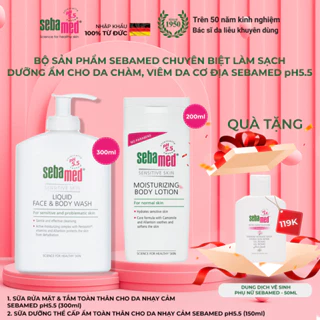 Combo Sebamed chuyên biệt làm sạch dưỡng ẩm cho da chàm, viêm da cơ địa