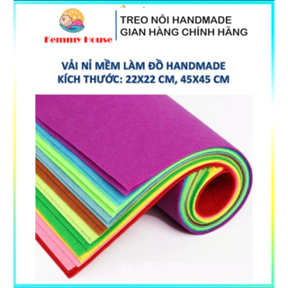 Vải nỉ, vải dạ mềm mầm non làm đồ handmade kt 22x22 cm và 45x45 cm