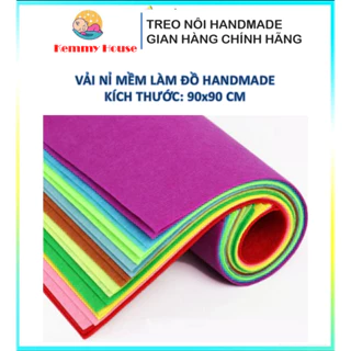 Vải nỉ mềm, vải dạ mềm mầm non kích thước 90x90 cm làm đồ handmade