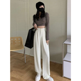 Quần Ống Rộng Lưng Cao 2 Khuy-Dáng Dài 100cm, Culottes nữ Cạp Cao 7cm Vải co giãn nhe.