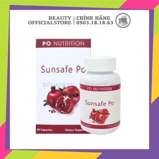 Viên uống chống nắng nội sinh Po Nutrition Sunsafe Po- Sáng da, mờ nám, trẻ hoá da (60 viên) chính hãng