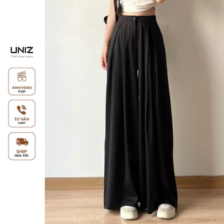 Quần tây nữ công sở ống suông rộng ulzzang cạp cao tôn dáng chất GOD cao cấp UNIZ Quan0038/p12k7