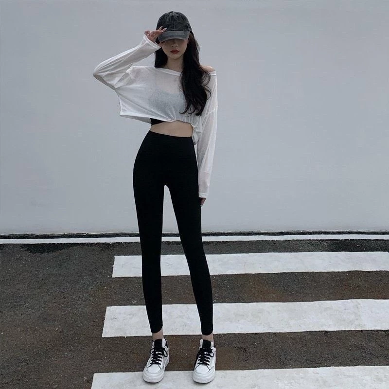 QUẦN LEGGING ĐEN F21 metwo.dearu - Quần dài legging L1 đanh mịn, co giãn, dày dặn ulzzang Hàn Quốc