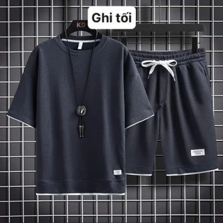 [ 45-85 kg ] Bộ quần áo cộc Nam chất liệu THUN TỔ ONG cao cấp form rộng thoáng mát, thấm hút mồ hôi tốt