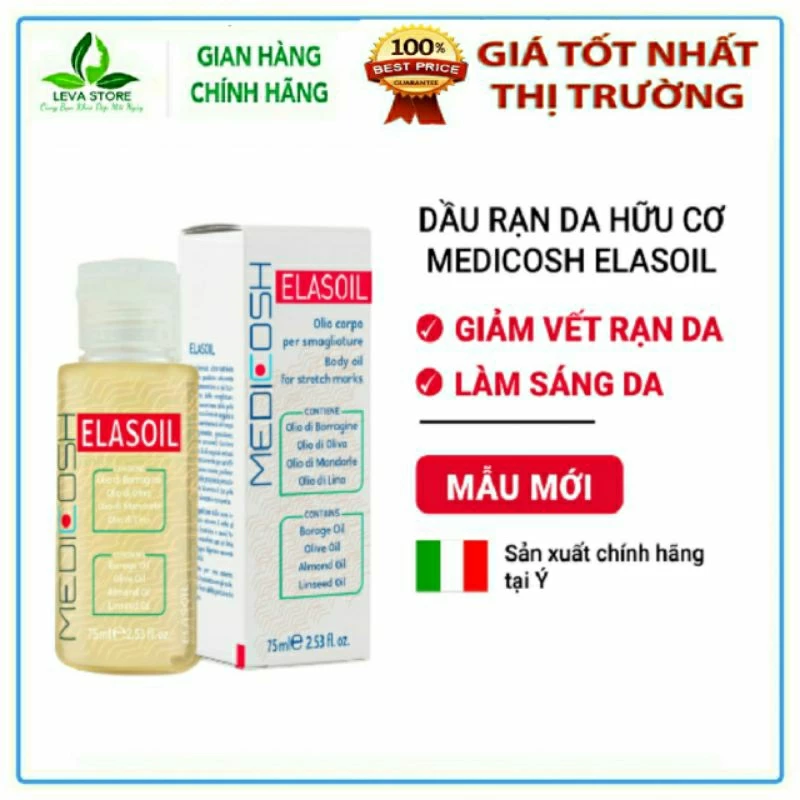 Medicosh Elasoil - Dầu hỗ trợ trị rạn da và ngăn ngừa vết rạn
