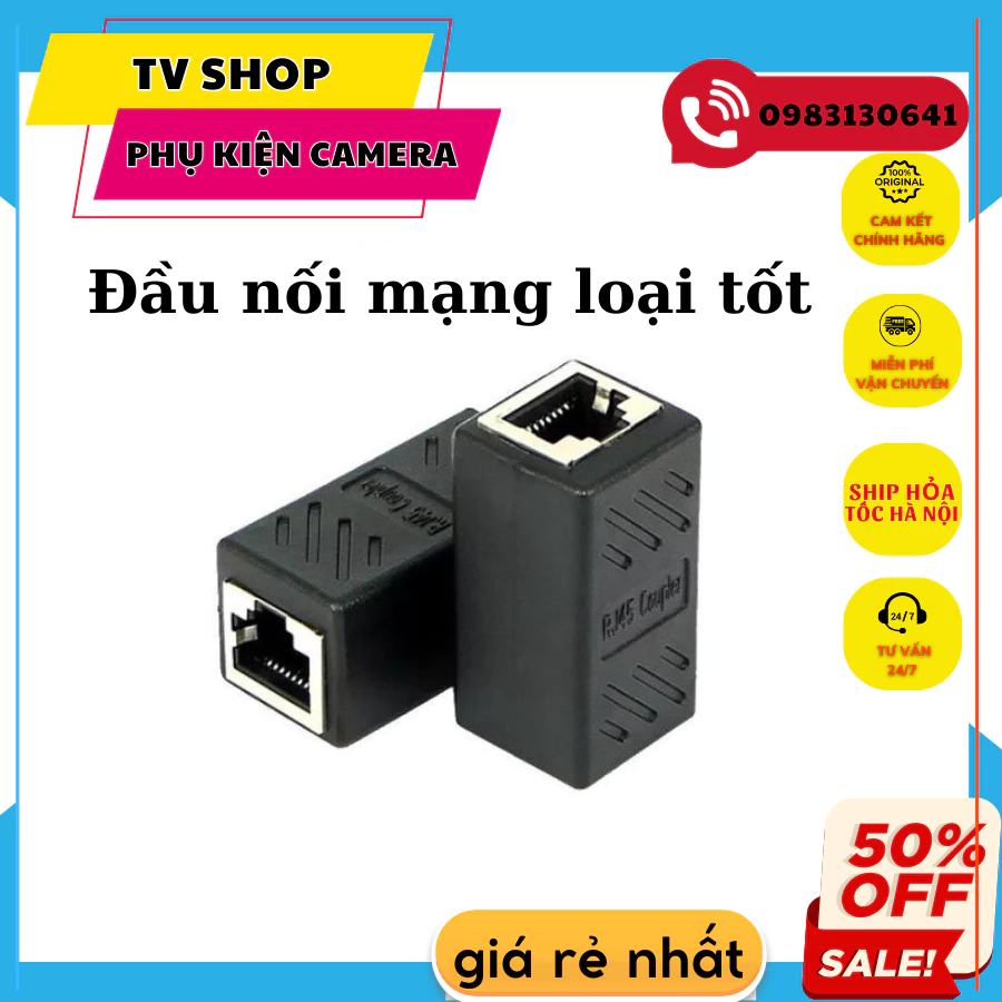 Đầu Nối Dây Cáp Mạng Lan RJ45 Chất Lượng Cao, hàng đầu nối đen to đẹp