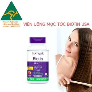 Viên uống mọc tóc Natrol Biotin 10000 Mcg của Mỹ 100 viên giúp hỗ trợ mọc tóc, giảm gãy rụng tóc