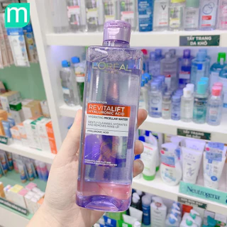 Nước Tẩy Trang LOREAL- Revitalift Hyaluronic Acid Hydrating Micellar Water 400ml Chai Màu Tím