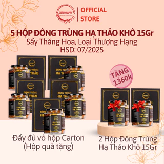 Combo 5 Hộp Đông Trùng Hạ Thảo Khô Sấy Thăng Hoa CordyHappy 15g