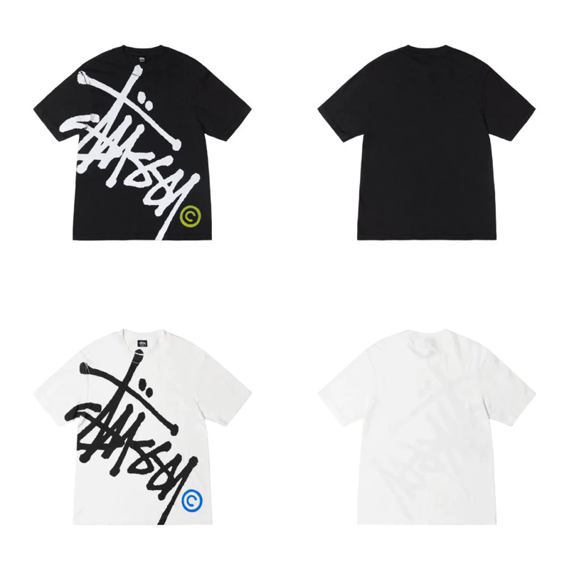 Áo Thun Stussy Form Unisex Big Logo Chữ Thun 100% cotton 2 chiều - Áo Cộc Tay Mùa Hè Hàng Full Bọc Tag hot trend 2024
