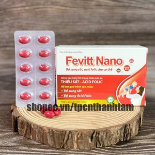 (30 vên) Sắt hữu cơ Fevitt Nano bổ sung acid folic giúp bổ máu, giảm thiếu máu cho bà bầu và phụ nữ sau sinh