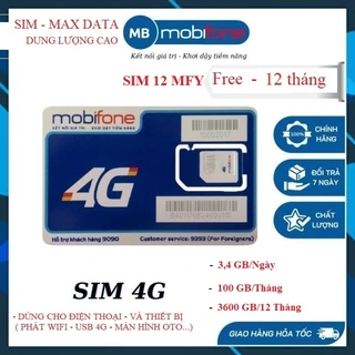 Sim 4g Mobifone 1 năm data tốc độ cao không giới hạn xem phim, lướt web, chơi game 12mfy 100