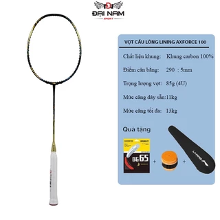 Vợt Cầu Lông AXFORCE 100 Chính Hãng Căng Sẵn 11kg Khung Carbon + Tặng Kèm Cuốn Cán Và Bao Đựng