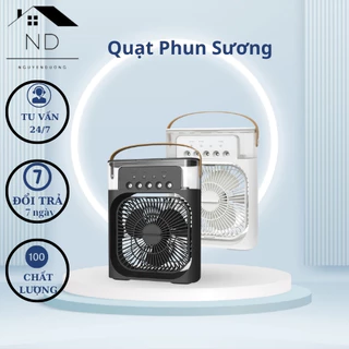 Quạt Phun Sương Mini Làm Mát 600Ml Có Chế Độ Hẹn Giờ Thông Minh Tích Hợp Đèn Led Tiện Lợi  Sử Dụng