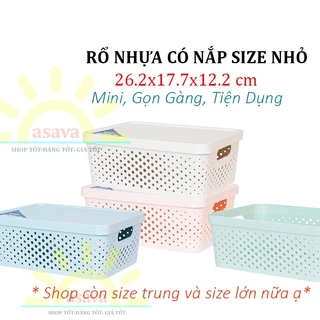 Giỏ Nhựa Có Nắp, Rổ Nhựa Có Nắp Lita Size Nhỏ- Mini, Gọn Xinh, Tiện Dụng