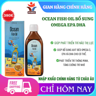 OCEAN Fish Oil bổ sung Omega EPA DHA cho bé giúp phát triển trí não thị lực (150ml) | Nhập khẩu chính hãng từ Châu Âu