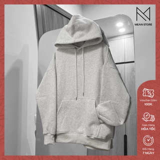 Áo Hoodie local brand MeanStore Hoodie nam nữ form rộng, nỉ bông dày dặn, màu xám tiêu trơn basic - HDTR1