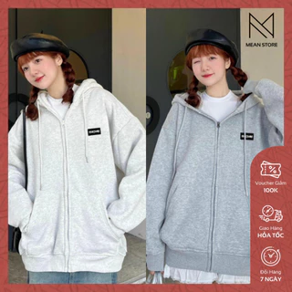 Áo khoác nỉ nam nữ Thêu Tag Cao Su MEANSTORE áo khoác hoodie zip loại nỉ bông form rộng vải dày dặn - KNCS1