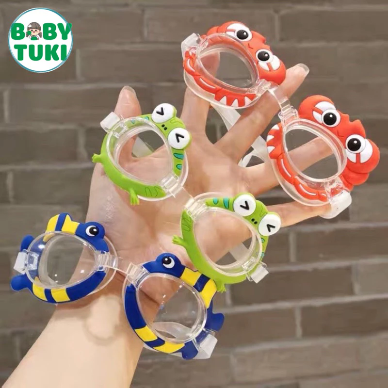 Kính bơi cho bé loại xịn có dây đeo đệm cao su an toàn cho bé