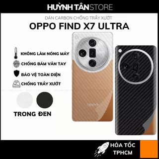 Miếng dán oppo find x7 ultra carbon trong và đen chống trầy xướt chống bám vân tay phụ kiện huỳnh tân store