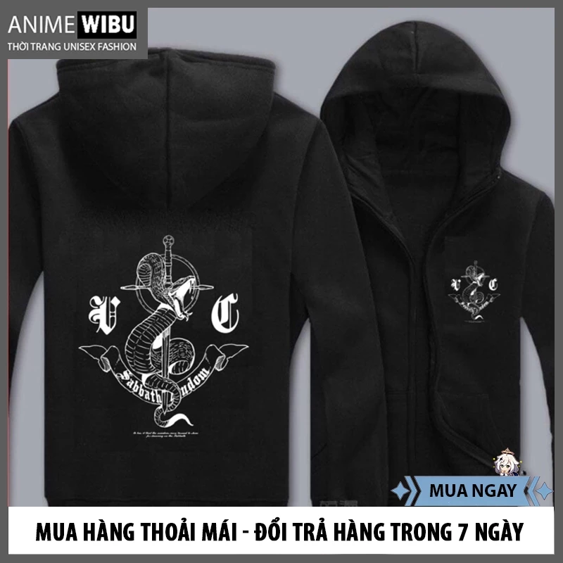 Áo khoác nỉ dài tay Sabbath Windbreaker nam nữ đủ size mới nhất