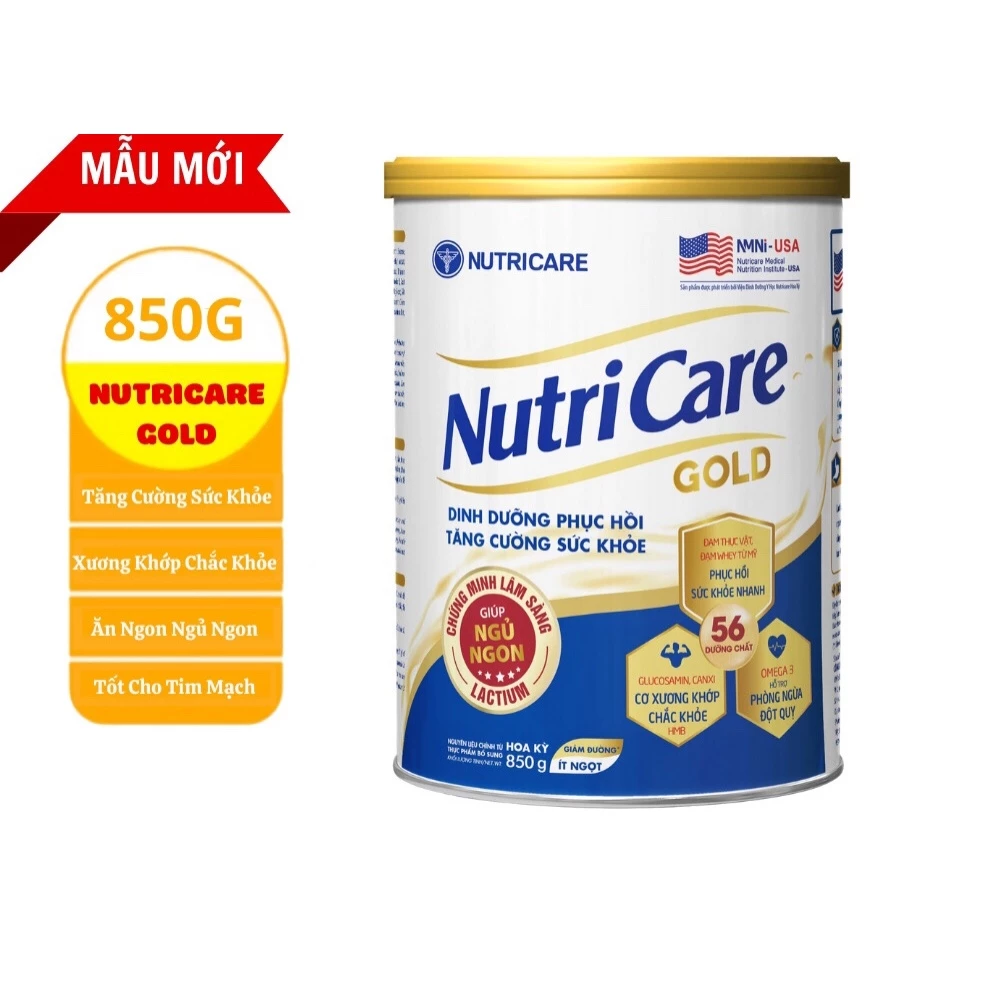 Sữa bột NUTRICARE GOLD 850G MỚI