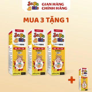 Combo 3 Chai siro Japa Kids Tặng 1 kích thích ăn ngon cho bé nhập khẩu Nhật Bản 100ml