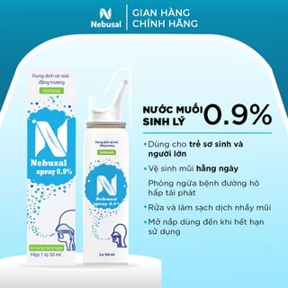 Xịt Mũi Nebusal 0.9% vệ sinh mũi hàng ngày, phòng ngừa nghẹt mũi, sổ mũi cho mọi người chai 50ml