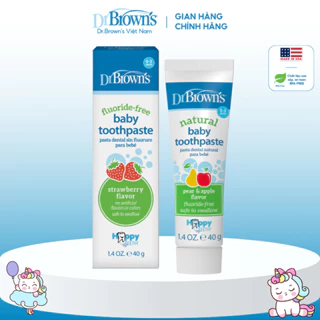 Kem đánh răng vị táo Organic Dr Brown's baby Om+