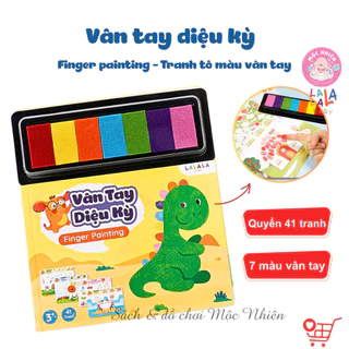 Bộ Tranh Tô Màu Vân Tay Cho Bé - Vân Tay Diệu Kỳ Finger Painting Kèm Màu Vân Tay - Lalala Baby