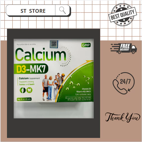 Calcium D3 MK7 - Giúp bổ sung canxi, chắc răng khoẻ xương Hộp 100v