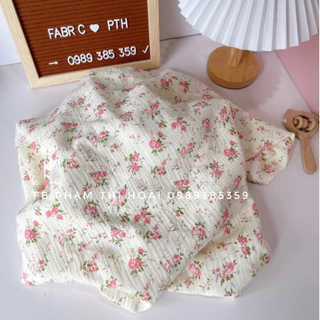 vải xô muslin 2 lớp cao cấp hoa hồng vintage siêu mềm,mới về