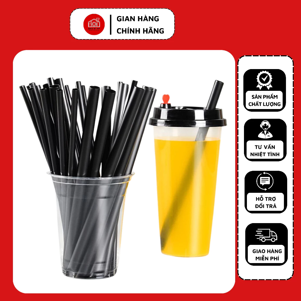 Ống hút nhựa cứng phi 6 - 12 mm, ống hút dùng 1 lần dễ sử dụng, thân thiện với môi trường