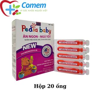 SIRO PEDIA BABY New ăn ngon ngủ tốt hỗ trợ bé phát triển trí não, tăng sức đề kháng - Hộp 20 ống x10ml (PEDIABABY NEW)