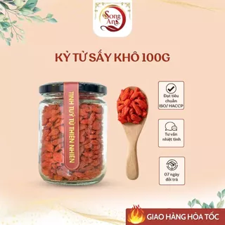 Hộp thủy tinh, Kỷ Tử đỏ sấy khô Song An tăng cường hệ miễn dịch, chống oxy hóa làm đẹp da, bổ máu, dễ ngủ 100gr