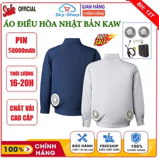 Áo điều hòa Nhật Bản pin 50000 mAh chạy 16-20H, Áo quạt gió làm mát cực nhanh, chống nắng nóng, chống nước cực tốt