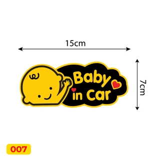 Combo 2 miếng tem dán decal Baby In Car sticker dành cho xe ô tô - Mã 07