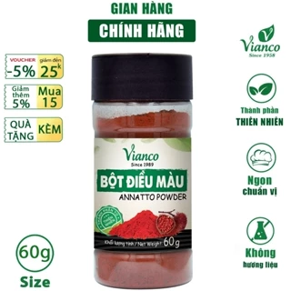 Bột Điều Màu Đỏ Vianco hủ 60g lên màu đẹp gia vị tự nhiên nguyên chất 100% không chất bảo quản