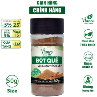 Bột Quế Vianco hủ 50g làm bánh làm trà gia vị tự nhiên nguyên chất 100%