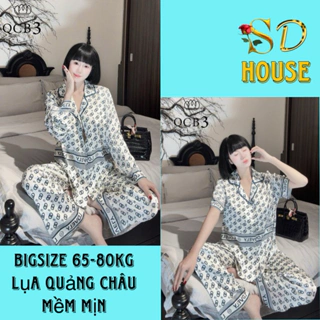 Pijama Lụa QCB3 Quảng Châu Mềm Mịn Bigsize 65-80kg Hình Thật Shop Tự Chụp