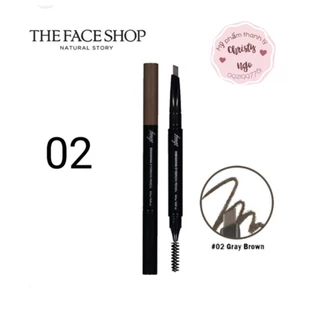 [NÂU XÁM TÂY] CHÌ KẺ MÀY 2 ĐẦU THE FACE SHOP SỐ 02 CHÍNH HÃNG