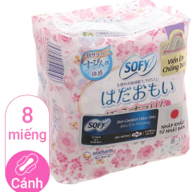 Băng vệ sinh siêu mềm mại Sofy Skin Comfort 26cm có cánh gói 8M (Nhập khẩu)