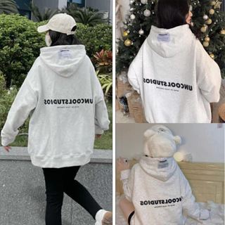 Áo Hoodie nỉ DEUNCOOL BASIC ver 1.0 - Màu Grey Light form unisex nam nữ chất nỉ bông dày dặn, Dáng Oversize